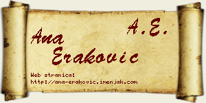 Ana Eraković vizit kartica